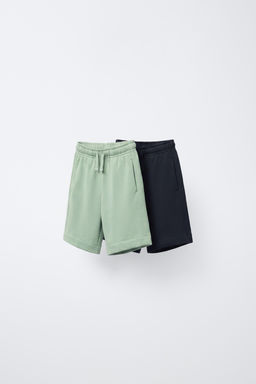 PACK DOS BERMUDAS LISAS / Verde / Azul