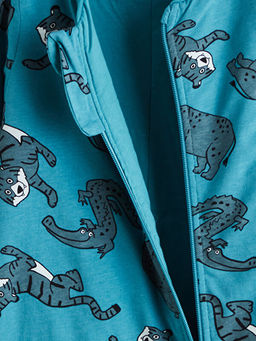 Bask?l? Erkek Bebek Uyku Tulumu