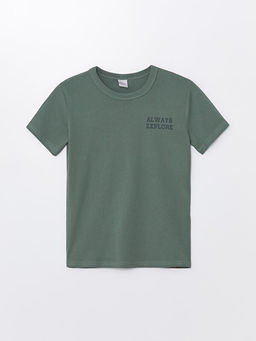 Bisiklet Yaka Bask?l? K?sa Kollu Erkek ?ocuk Ti??rt