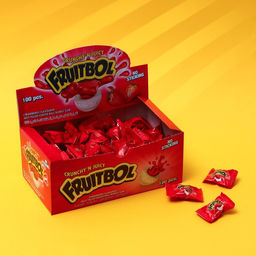 Цена за 100 шт. Жевательная резинка FRUITTBOL JELLY клубника, 3,5 г