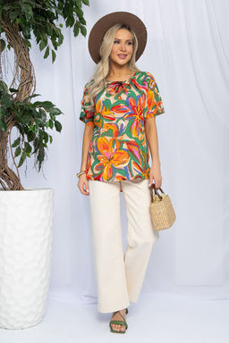 Блуза Маргоша (бежево-оранжевая) Б13154-16М