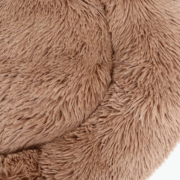 Лежанка для собак и кошек, длинный мех, 45×35×11 см, коричневая