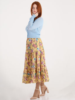 Желтая шифоновая юбка больших размеров - Almond фото 5