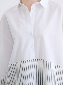 ?izgili Oversize Kad?n G?mlek Tunik