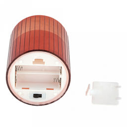 Свеча в цветной колбе, восковая, светодиодная на батарейках д7,5см h12,6см, свет теплый, с мерцанием, колба стекло, цвет терракотовый, питание от 2-х батареек АА (в комплект не входят), в коробке (Китай)