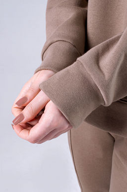 Арт. 2911 Костюм с начесом женский 44-52 (5 шт) Цвет:верх- бежевый, низ- бежевый - Калинка фото 5