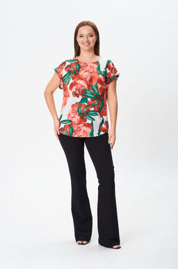 Блуза Modema 202 красные цветы - Ketty фото 8