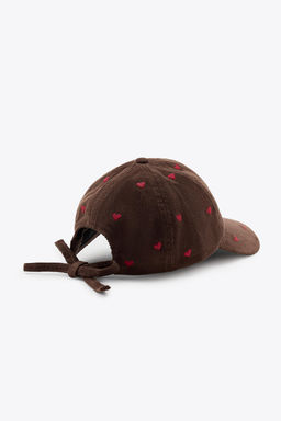 CORDUROY CAP WITH HEART EMBROIDERY - Zara фото 6