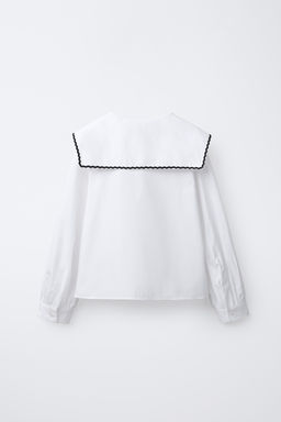 PICOT TRIM PETER PAN COLLAR SHIRT - Zara фото 2