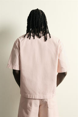 SOBRECAMISA CUELLO CONTRASTE MANGA CORTA / Rosa - Zara фото 3
