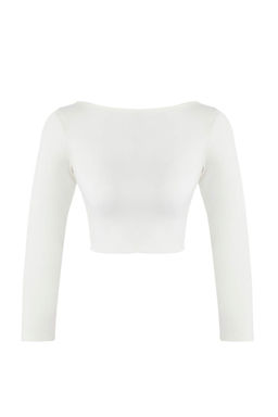 Trendyolmilla Siyah-Beyaz-Antrasit 3lu Paket Crop Fitted/Vucuda Oturan Orme Bluz TWOAW25BZ00300