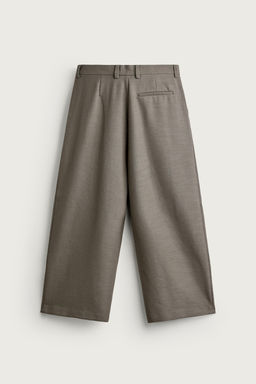 PANTAL?N RELAXED FIT ESTRUCTURA PLIEGUES / Verde gris - Zara фото 7