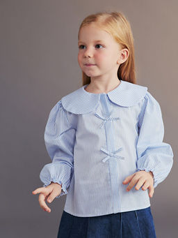 Bebe Yaka Fiyonk Detayl? K?z ?ocuk G?mlek