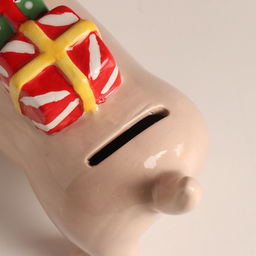 Копилка для денег «Собака такса новогодняя», керамика, 19×20×8 см