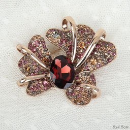 Брошь Цветок / 4286-1 /уп 12/камень+стразы