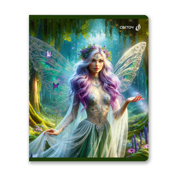 Светоч Т83 Тетрадь ученическая общая, выборочные блёстки, A5 48 л. на скобе 65 г/кв.м , белизна 100 % 10 шт. клетка 01477 Крылатая фантазия фото 5