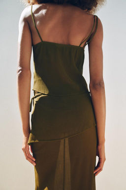 SEMI-SHEER TEXTURED ASYMMETRIC TOP - Zara фото 4
