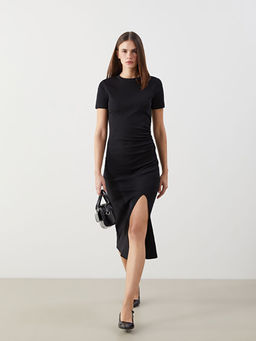 Bisiklet Yaka Elbise