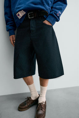 CHAMPION ® X ZARA STRIPED BAGGY FIT BERMUDA SHORTS  фото 4