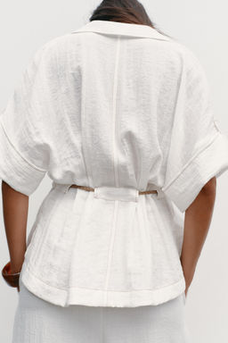 BELTED SAFARI SHIRT - Zara фото 4