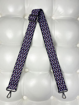 LACCOMA ремень 1000-елка-3,8-чер/бел/син/крас полиэстр