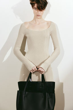 Vestido de canale con escote cuadrado - H&m фото 2