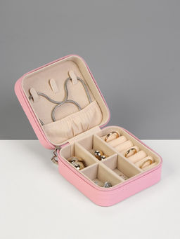Шкатулка для украшений, 9.5×9.5×4.5 см, розовая