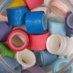 Клейкая лента пластик в банке «Микс», набор 40 шт., 1.2 см, дл. 0.9 м, 7×7×9 см