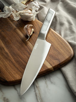 Поварской шеф-нож серый нержавеющая сталь; ручка: ABS пластик