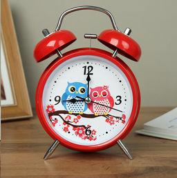 Будильник Совы 12 см / 669-2 красный /уп 100/ 737947