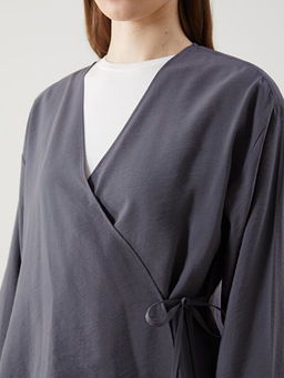 Kruvaze Yaka Modal Kar???ml? Kad?n Kimono