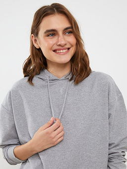 Kap??onlu D?z Uzun Kollu Kad?n Pijama ?st