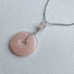 Кулон на цепочке из Розового кварца 50 см +
