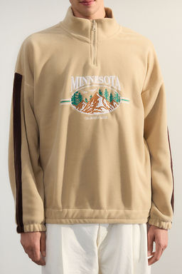TRENDYOL MAN Antrasit Unisex Oversize/Genis Kesim Dik Yaka Fermuarl? Anti-pilling Polar Sweatshirt TMNAW24SW00034 - Trendyolmilla фото 5