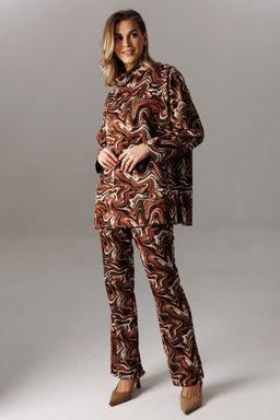 Костюм Lars Style 1195 шоколадно-молочный принт