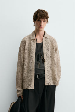 CROCHET TEXTURED OVERSHIRT - Zara фото 2