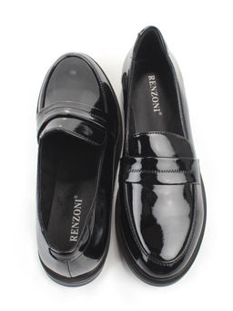 03-DCO163-1 BLACK Лоферы женские (натуральная кожа)