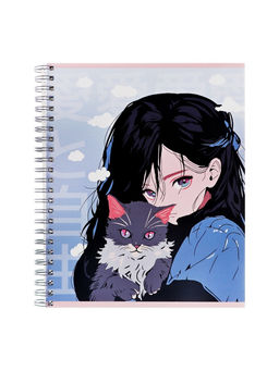 Набор тетрадей Calligrata «Аниме. Девочка с котом», 3 штуки, 96 листов, на гребне, обложка из мелованного картона