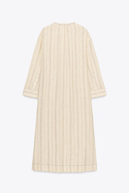 STRIPED LINEN BLEND TUNIC DRESS ZW COLLECTION - Zara фото 6