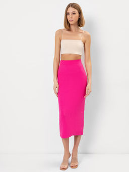 Юбка женская миди в ярко-розовом оттенке я.розовый 152779