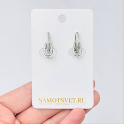 Швензы для сережек с Фианитами родированные