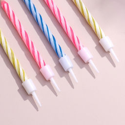 Цена за 8 шт. Свечи для торта Спираль, незадуваемые, 10 шт., 10 подставок - Страна карнавалия фото 4