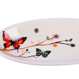 60134 Блюдо сервировочное 28,2х14,5х3,5см Бабочки в саду доломит LR (х24) - Mayer&boch фото 2