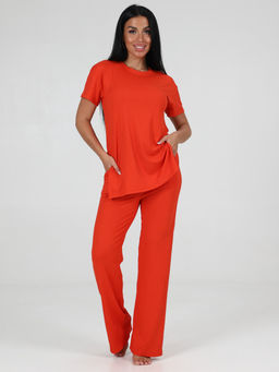 423 ПИЖАМА ЖЕНСКАЯ (брюки) (Оранжевый) - А-дина фото 4