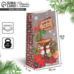 Цена за 10 шт. Пакет подарочный без ручек новогодний «Кому‒то ну очень хорошему», 10×19.5×7 см