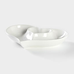 Блюдо с соусником «Сердце», 28×22×4 см, керамика, белое