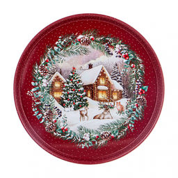 Поднос сервировочный 33*2,1см AGNESS НОВЫЙ ГОД арт. 898-026/130/132/133