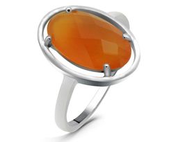 Кольцо из серебра сердолик, Симона