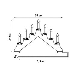 UDL-L7301-007/SWA/WW WHITE BRIDGE Фигура Новогодняя горка, 39,5х30,5см. 7 миниламп накаливания. Теплый белый свет. Корпус белый. Материал дерево. TM Uniel