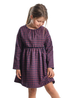 Платье для девочки нарядное детское праздничное в клетку UD 6820 син/крас клетка - Mini maxi фото 3